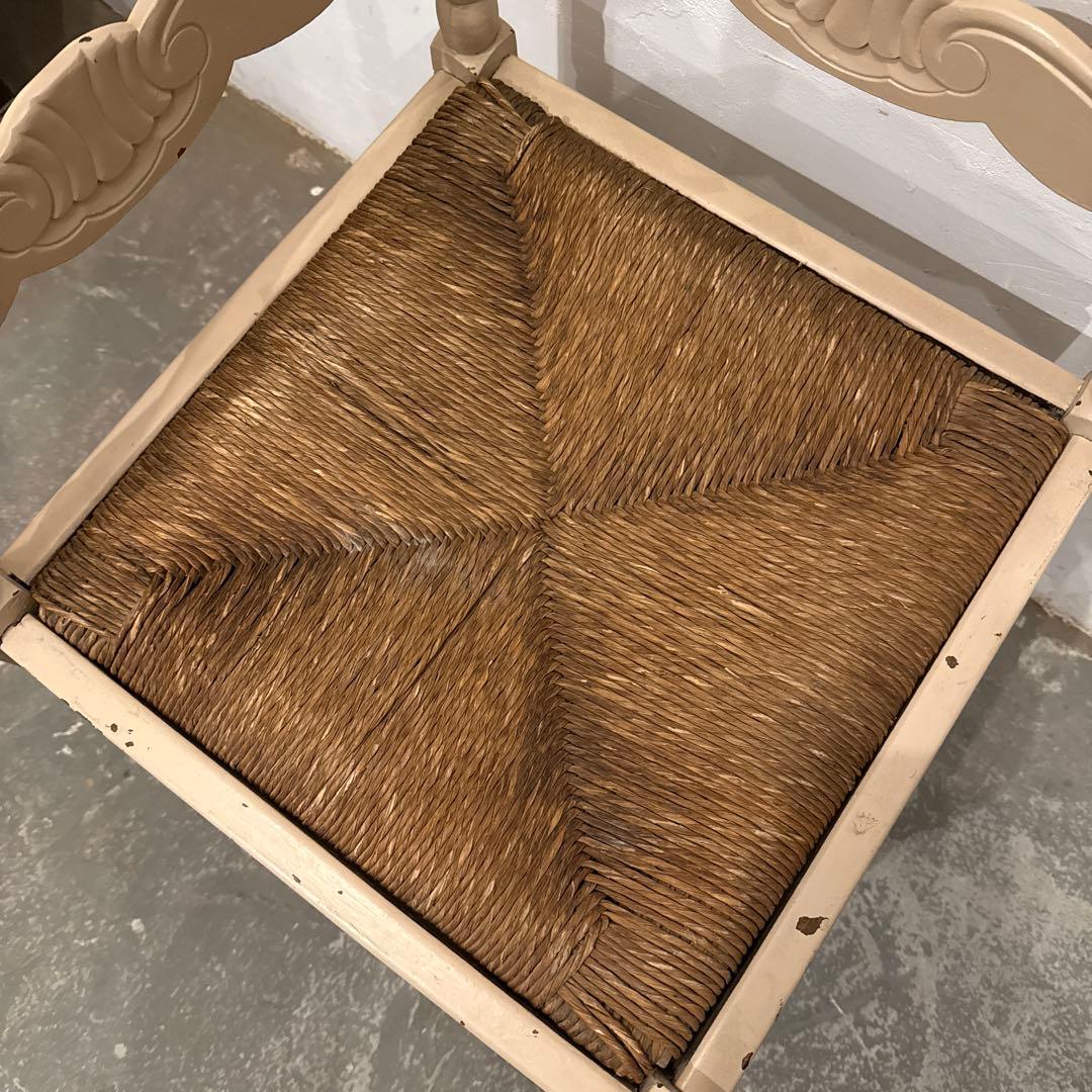 ちっち⚑︎プロフィール必読⚑︎ヴィンテージチェア　コーナーチェア藁座面　1