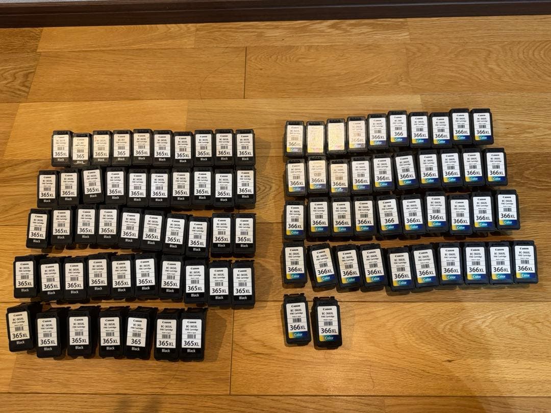 canon使用済みインクカートリッジBC-365XL BC-366XL 89個