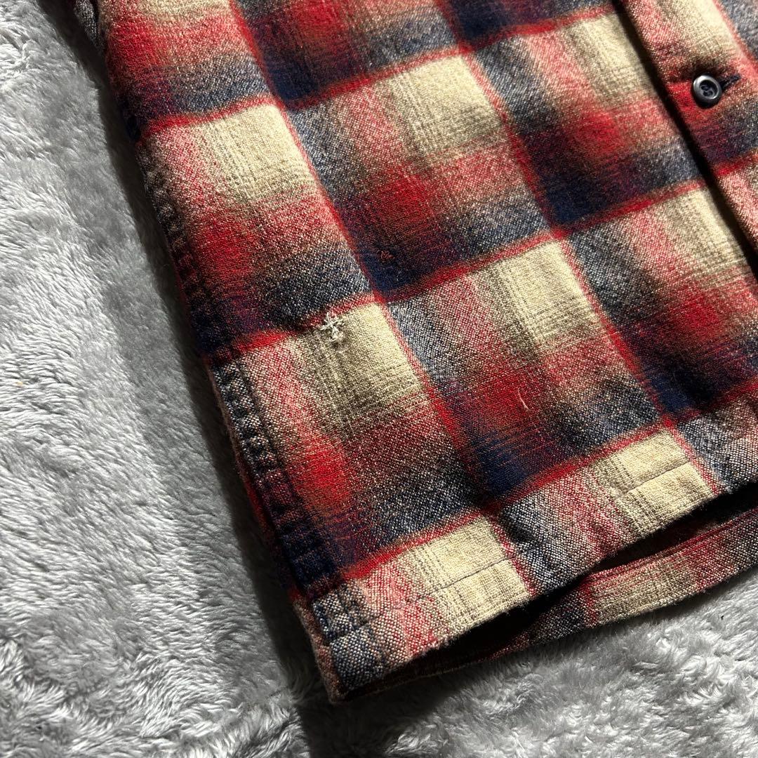 K*)様 70s VINTAGE USA製 ボードシャツ ウール オンブレ シャ