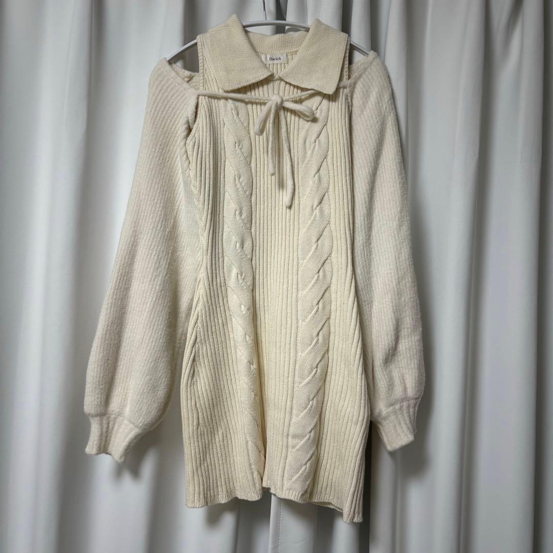 Darich ダーリッチ ショートボレロニットミニワンピース