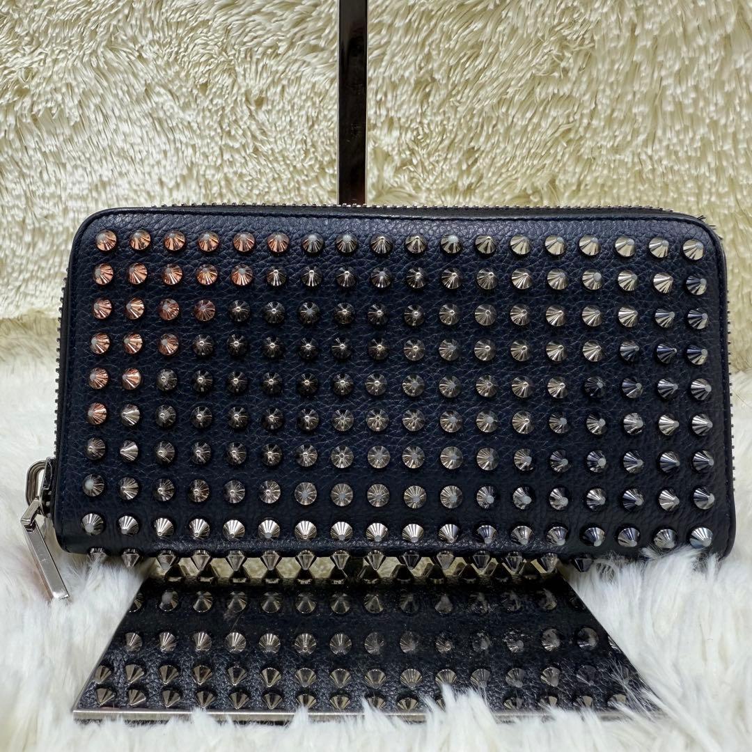 ✨人気✨ ルブタン 長財布 パネトーネ ラウンドジップ　ブラック　レザー