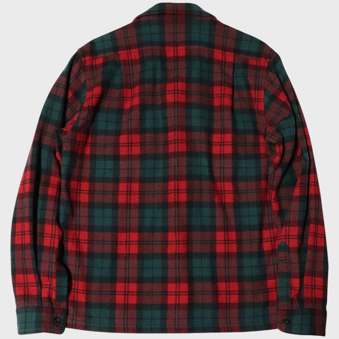 PENDLETON★ボードシャツ★60s 復刻★オープンカラー★ウール★赤 緑