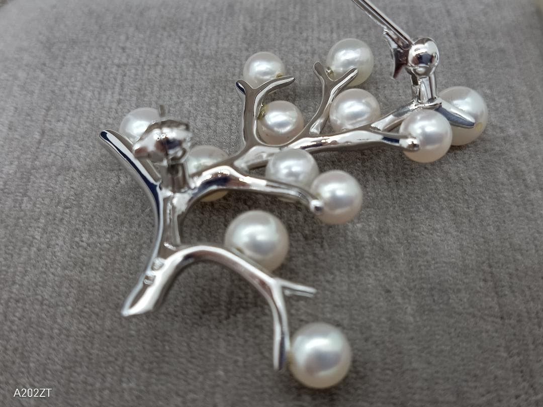 MIKIMOTO ミキモト ブローチ 幸福の木 真珠 アコヤパール　シルバー