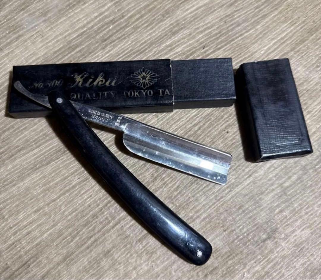 （廃盤品） 西洋 菊星日本製理容髭剃りカミソリビンテージレア物 クーポン