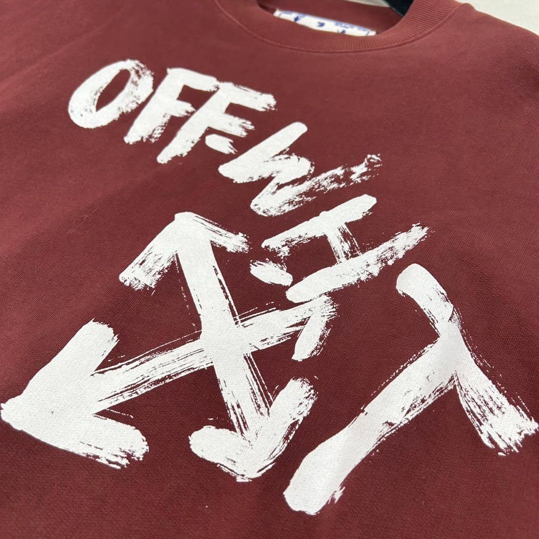 K759 美品 L オフホワイト ロゴプリント スウェット ブラウン メンズ