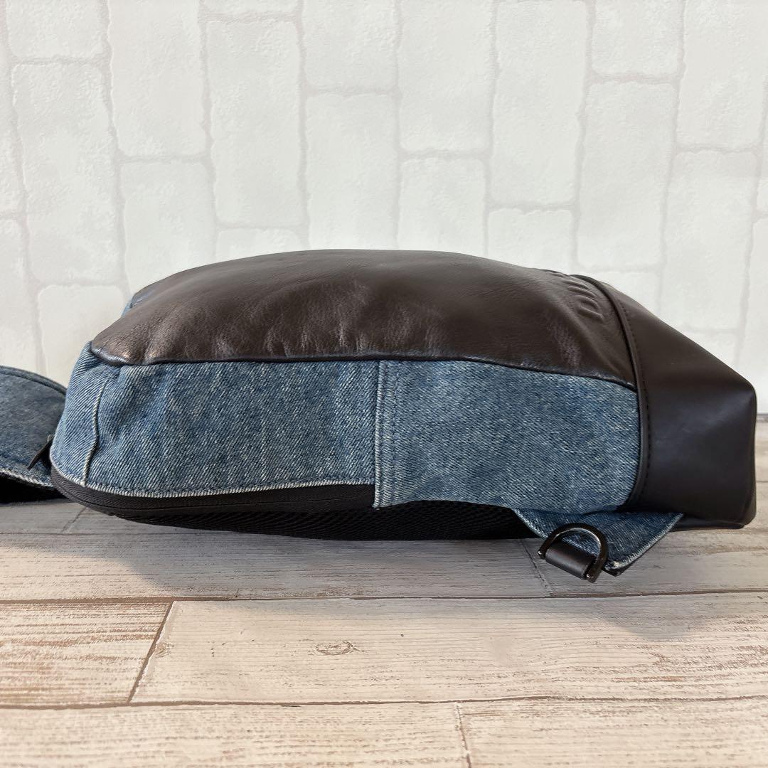 美品✨DIESEL ディーゼル デニム キャンパス レザー ボディーバッグ 希少