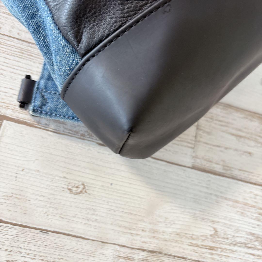 美品✨DIESEL ディーゼル デニム キャンパス レザー ボディーバッグ 希少