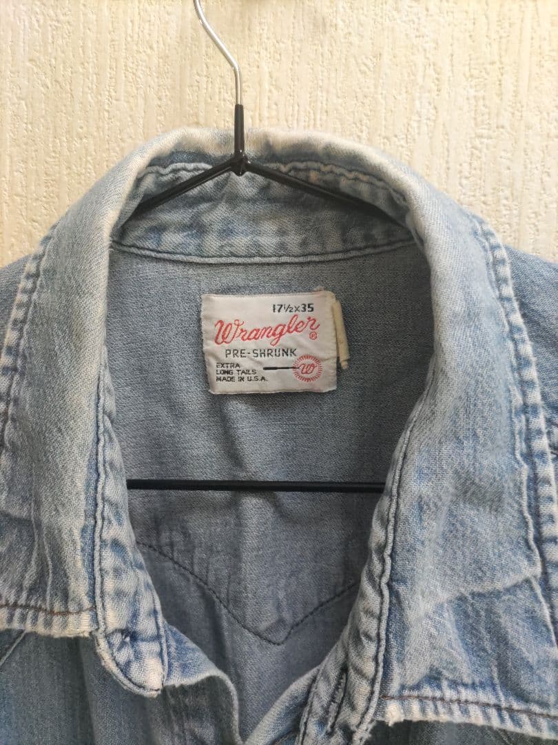 K*i様 Wrangler デニムシャツ 17 1/2 x 35　70s ウエス