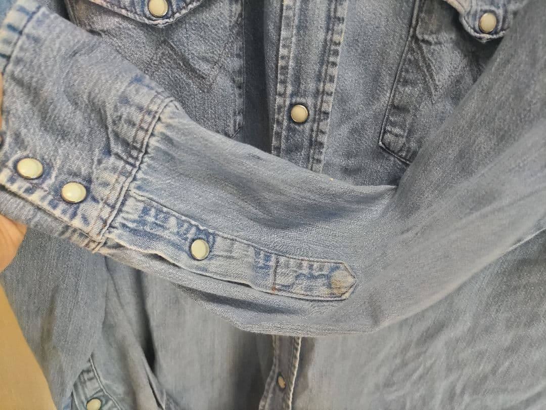 K*i様 Wrangler デニムシャツ 17 1/2 x 35　70s ウエス