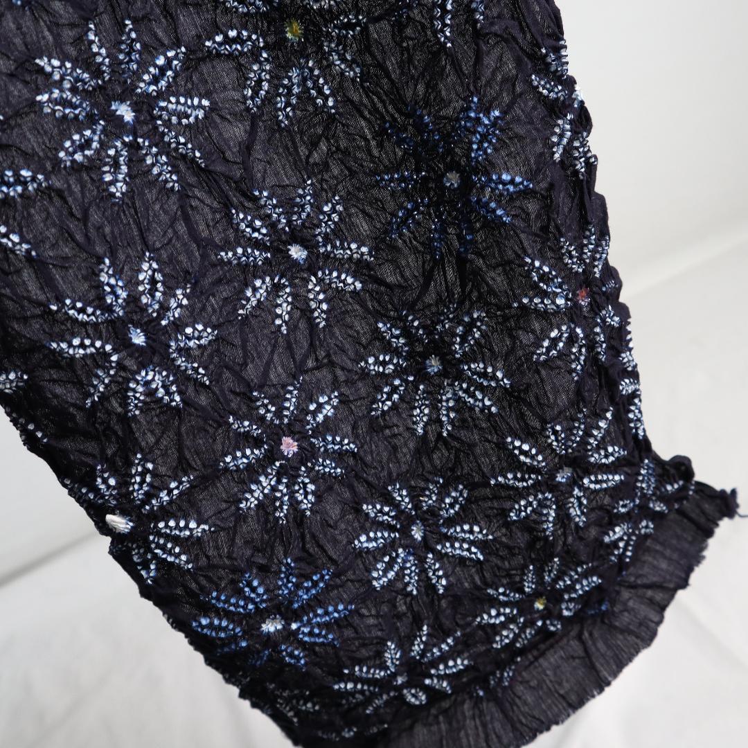 2898★かわいい花柄　絞り　浴衣反物★有松　鳴海★