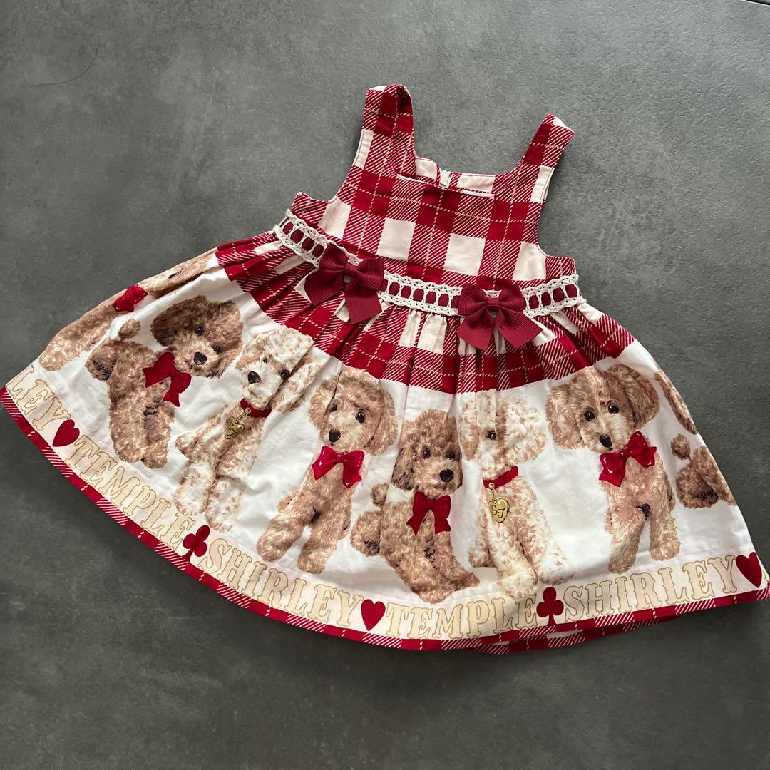激カワ♡シャーリーテンプル♡プードル♡赤♡ワンピース♡
