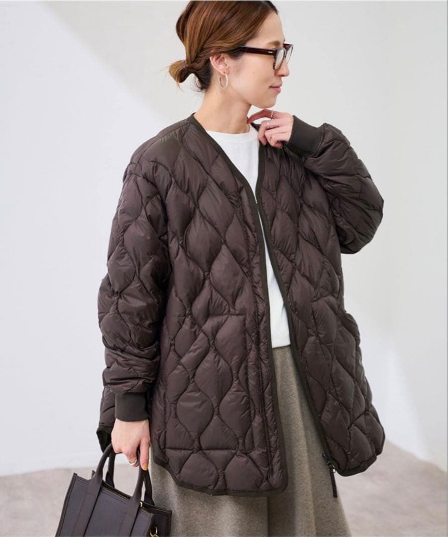 FRAMeWORK×TAION/タイオン 別注フードビブス付きブルゾン　ブラウン