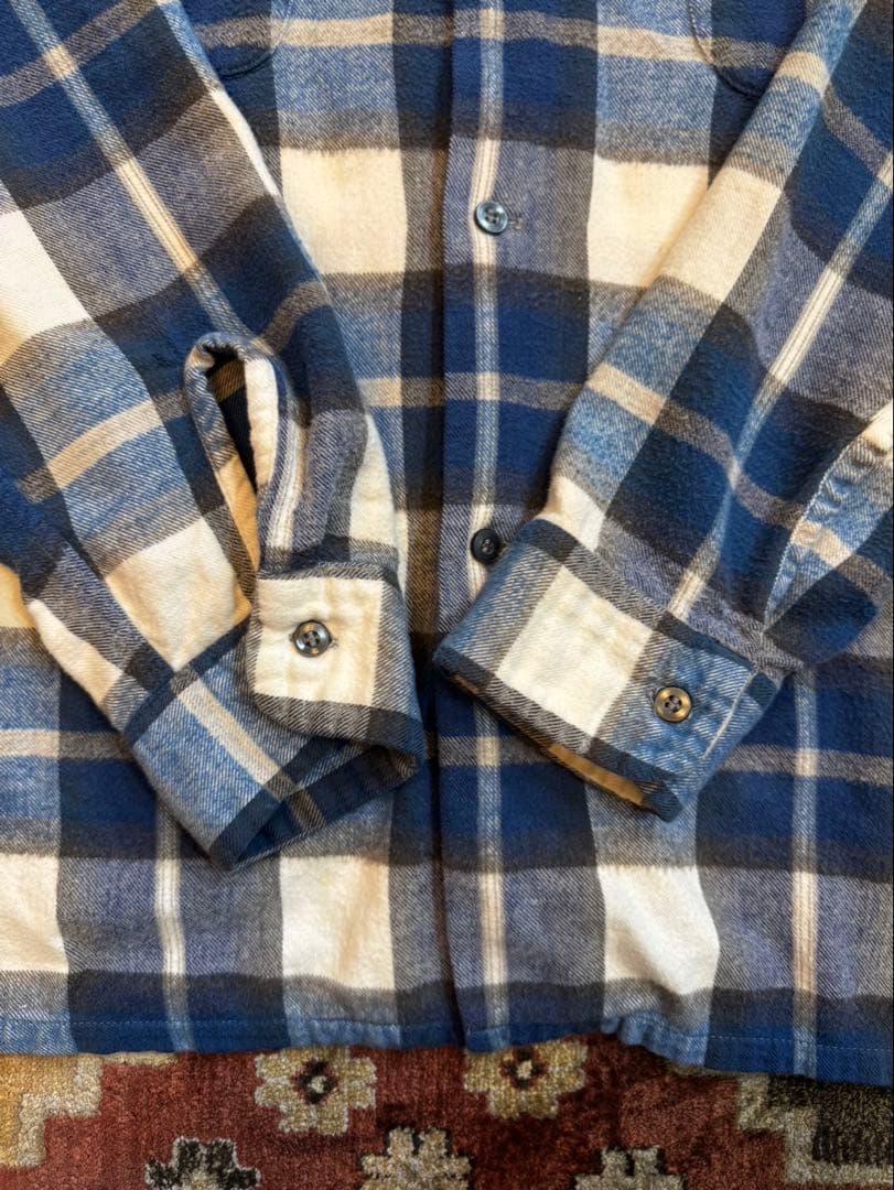 60s vintage Sears オープンカラーflannel shirt L