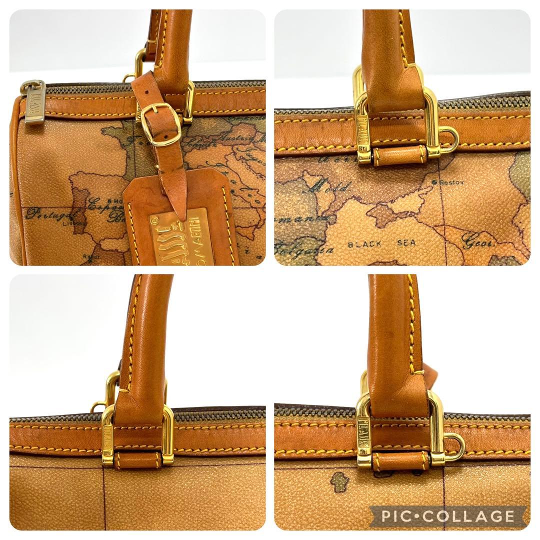 プリマクラッセ　世界地図柄　ハンドバッグ　ミニバッグ　ボストン　PVC　レザー