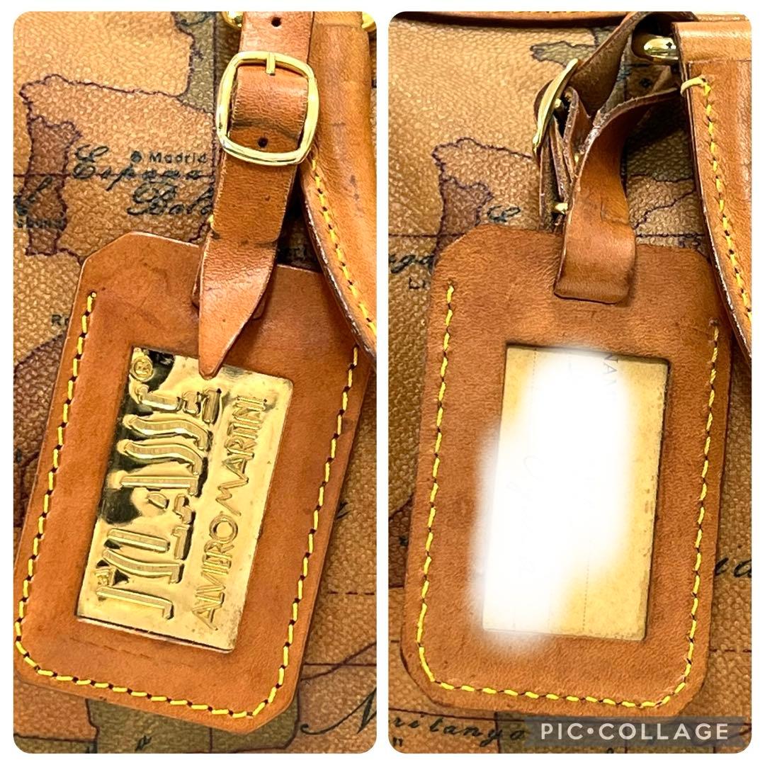 プリマクラッセ　世界地図柄　ハンドバッグ　ミニバッグ　ボストン　PVC　レザー