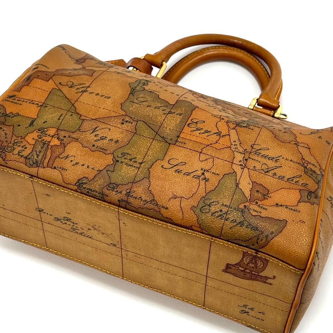 プリマクラッセ　世界地図柄　ハンドバッグ　ミニバッグ　ボストン　PVC　レザー
