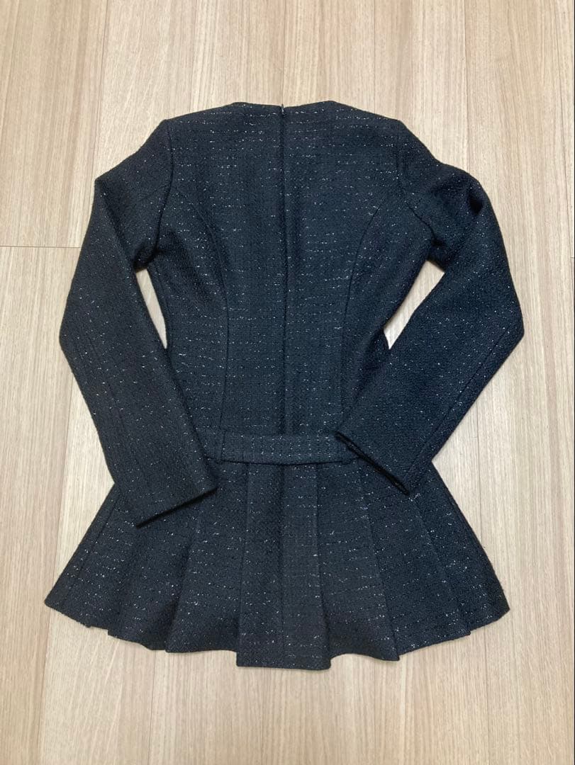 Darich ボックスプリーツツイードミニワンピース ブラック FL