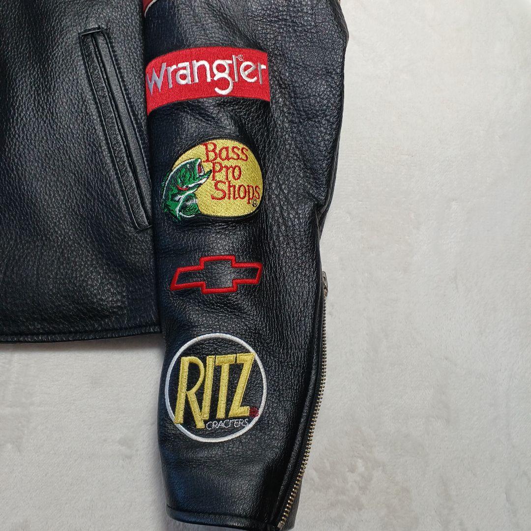 k*様 美品 Wilsons NASCARレーシング、ライダースジャケット　黒