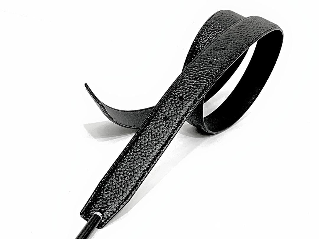 [新品]交換用 本革ベルト ライチ型押し ピンバックル対応 3.3cm幅 黒