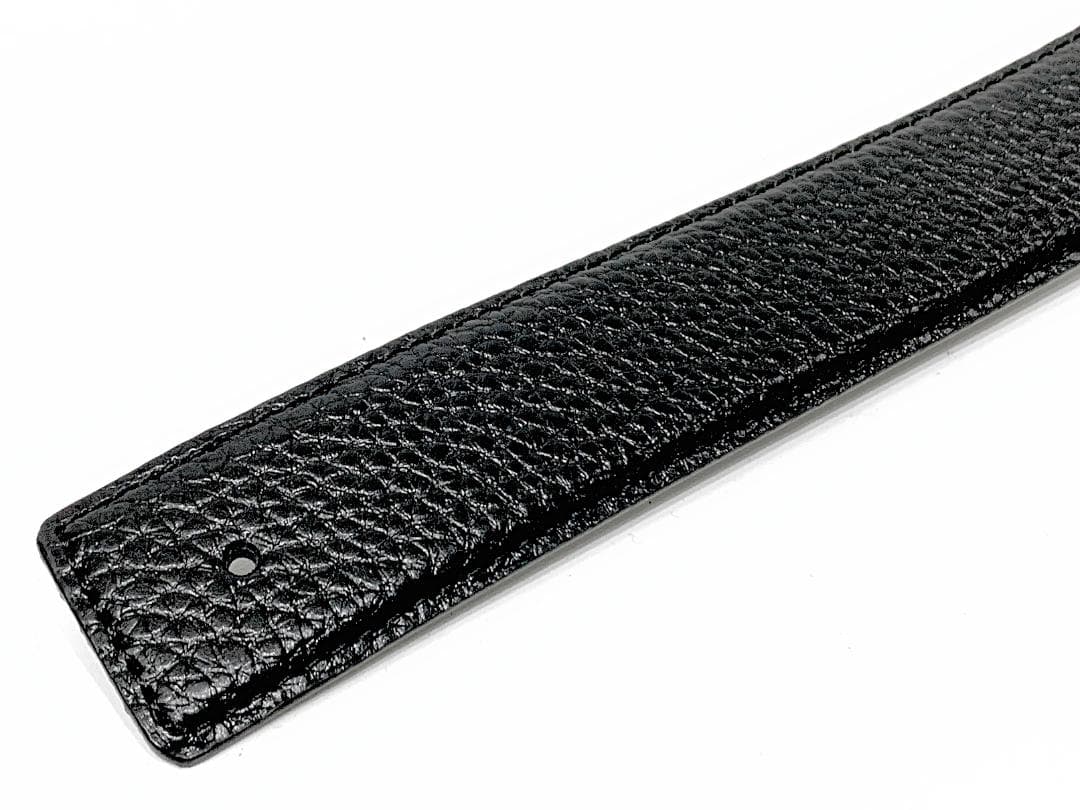 [新品]交換用 本革ベルト ライチ型押し ピンバックル対応 3.3cm幅 黒