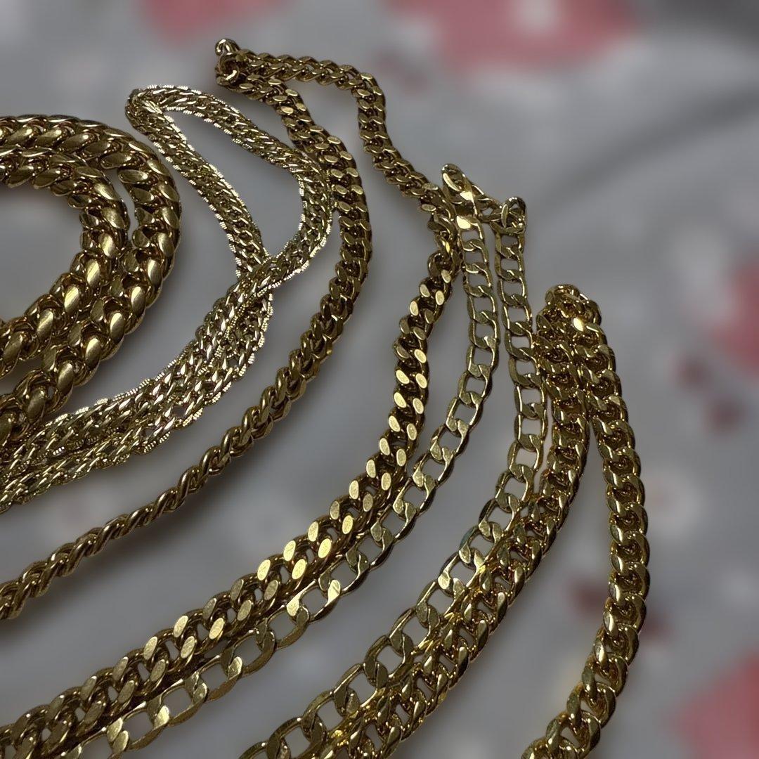 ヒ*ロ様 遺品整理　 生前整理ゴールドチェーンネックレスセット