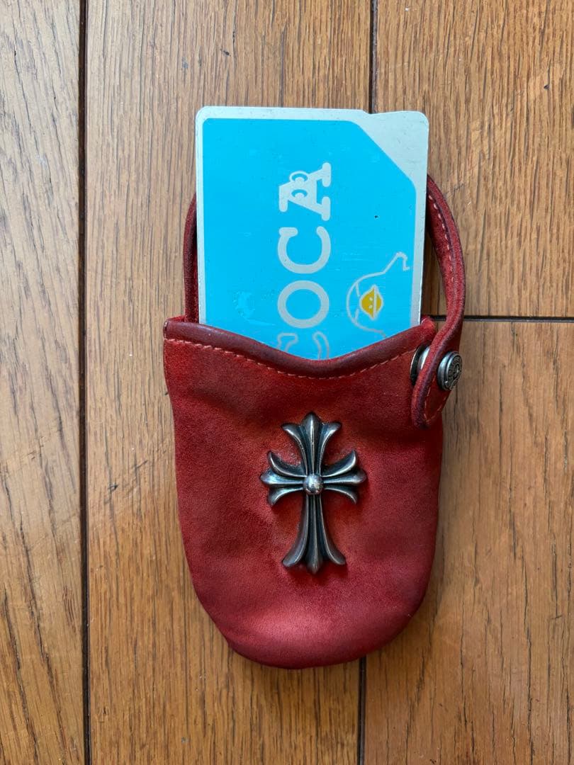 Chrome Hearts 赤　携帯ケース　スウェード