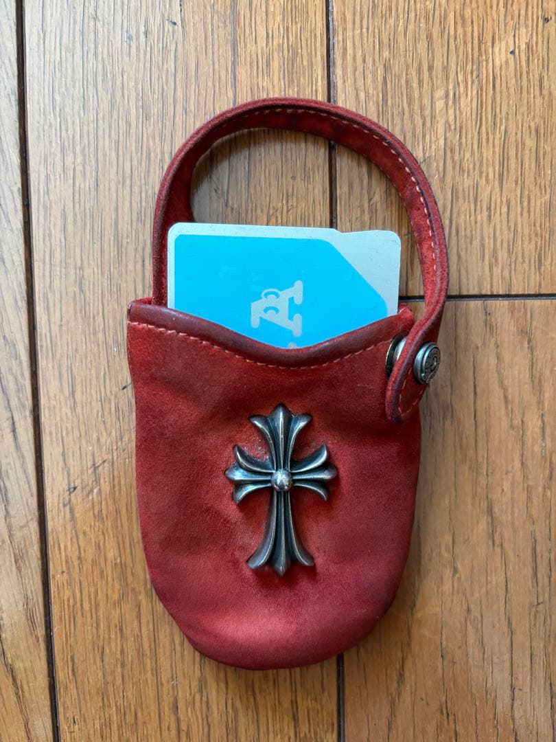Chrome Hearts 赤　携帯ケース　スウェード