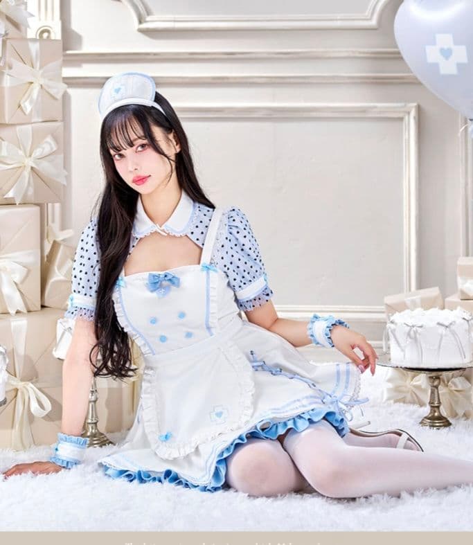 マリームーン　ハートドットホワイトナース　ホワイトデーコスプレ