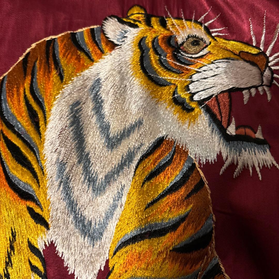 スペシャル　40s〜最初期　スカジャン　顔虎　両面A面　中綿なし　両面トラ