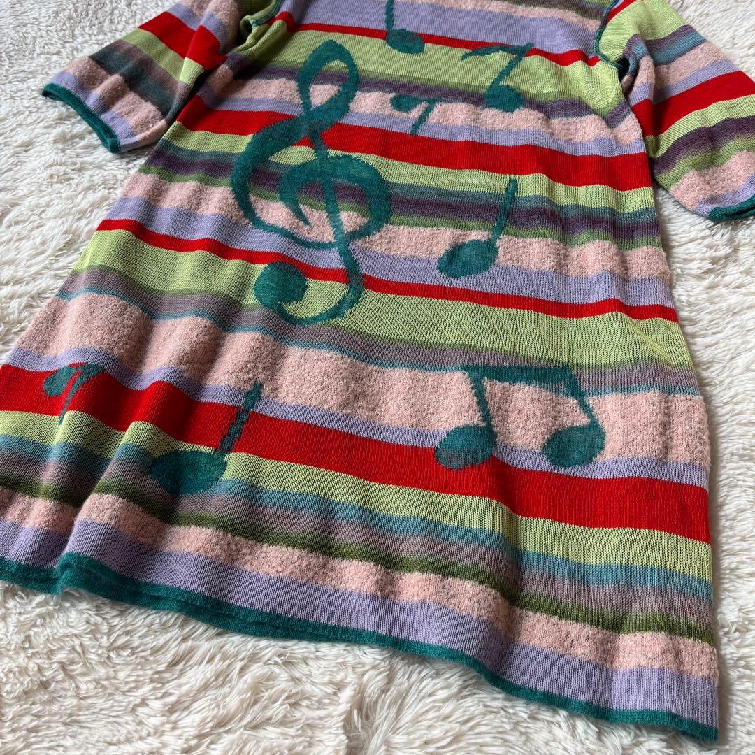 にゃにゃん M.&KYOKO マルチカラーワンピース ネックウォーマー付き