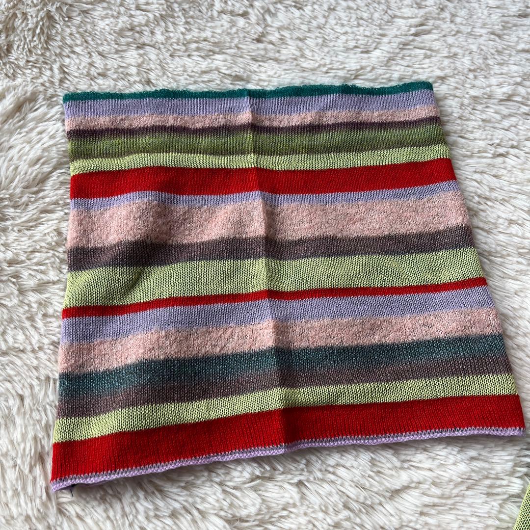 にゃにゃん M.&KYOKO マルチカラーワンピース ネックウォーマー付き