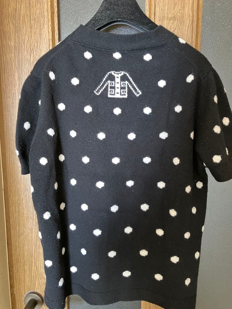 CHANEL 難ありドット柄 半袖ニットセーター