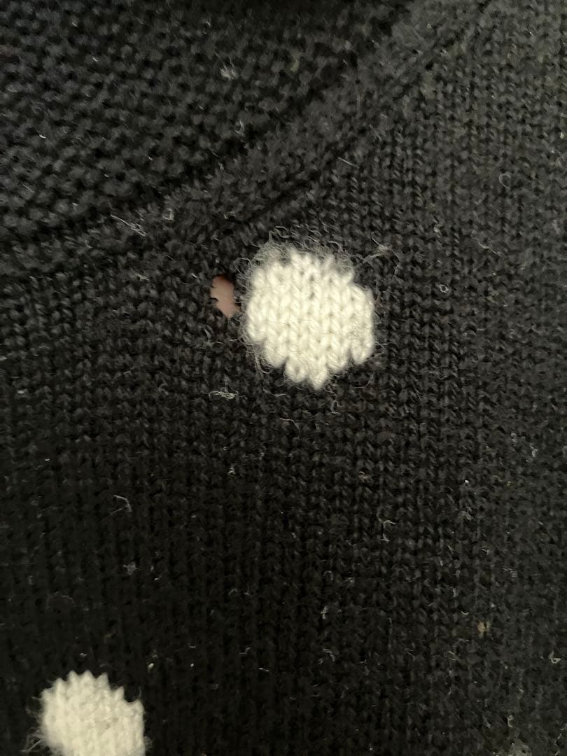 CHANEL 難ありドット柄 半袖ニットセーター