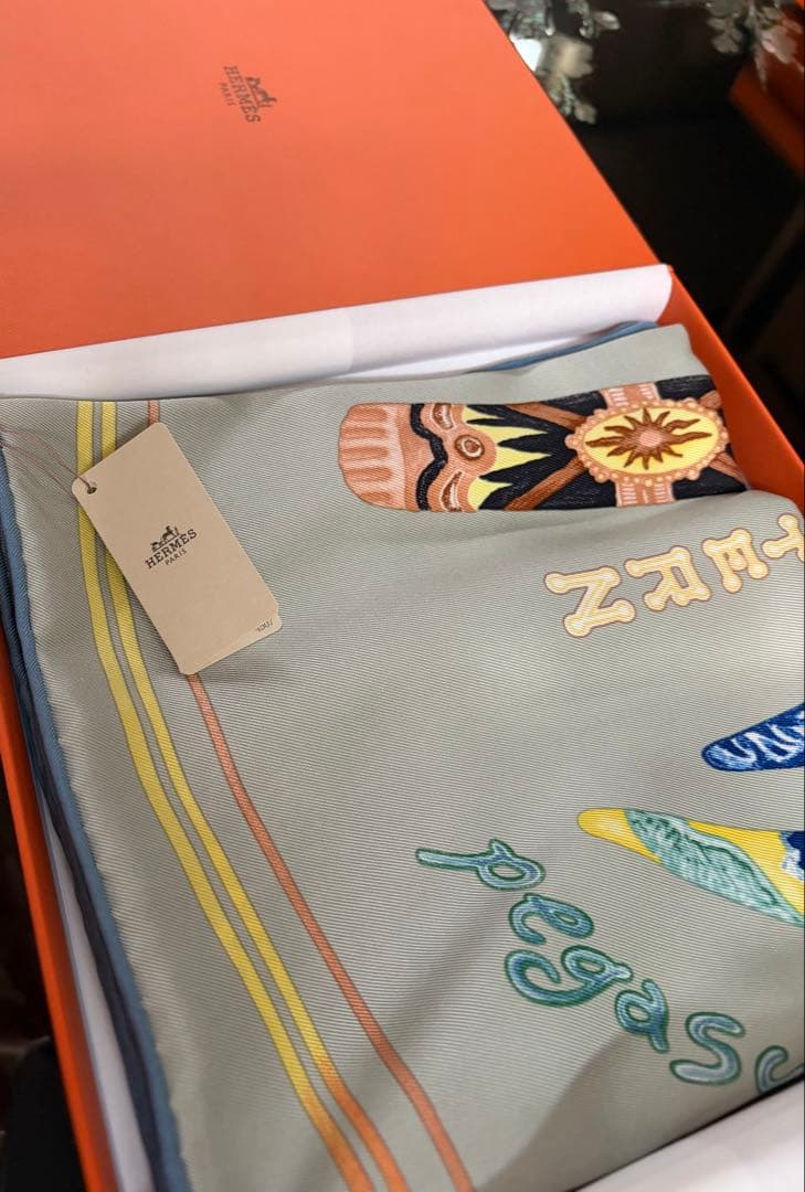 値下げエルメス新品カレ70 ファニーアイスクリーム