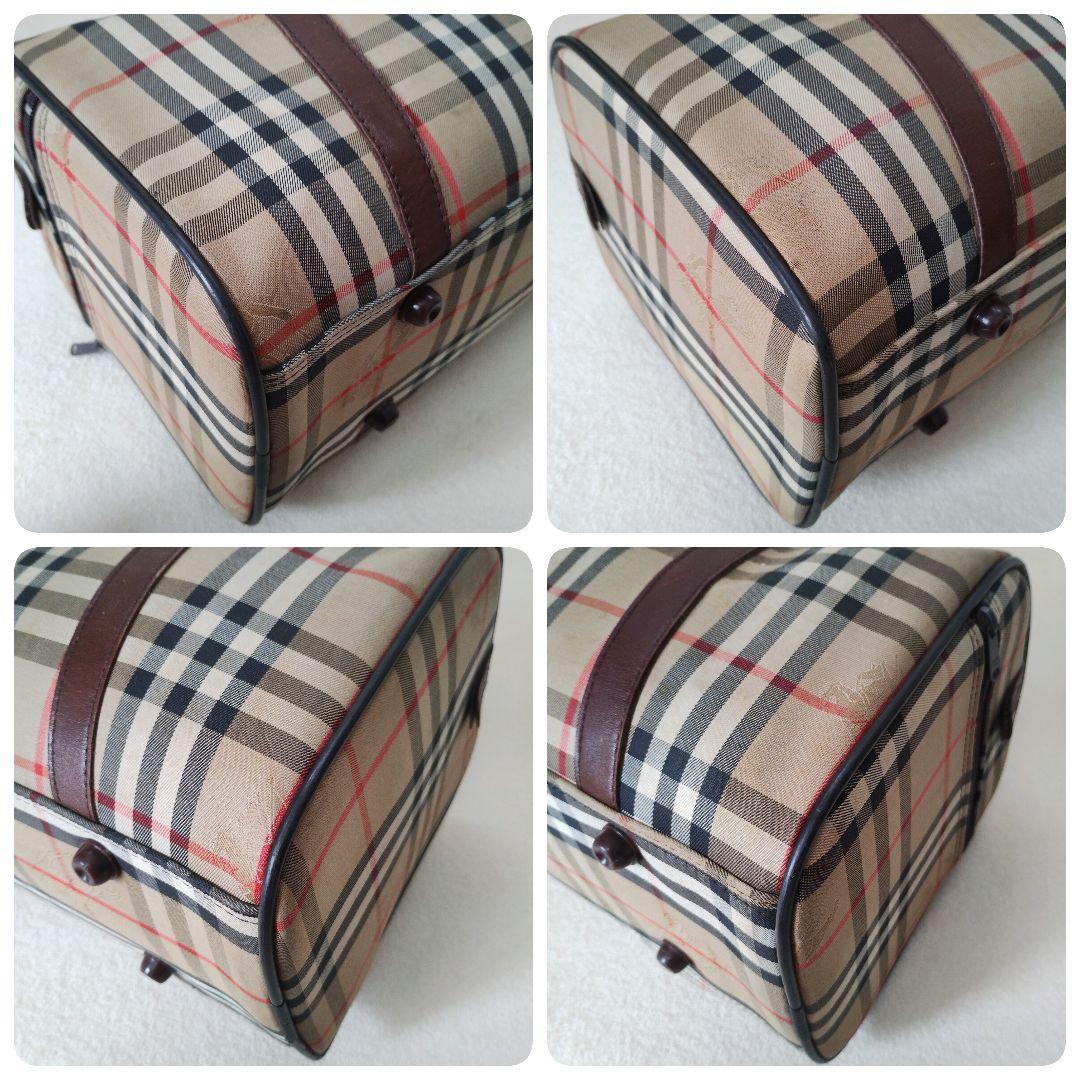 BURBERRY ミニボストンバッグ キャンバス ノバチェック シャドーホース