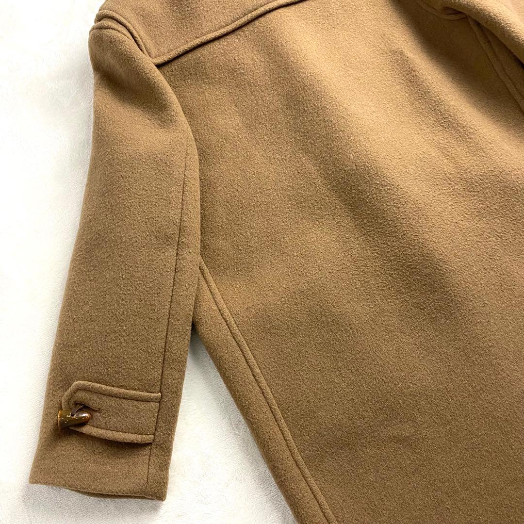 【美品】バーバリー 英国製 ダッフルコート フード ノバチェック キャメル