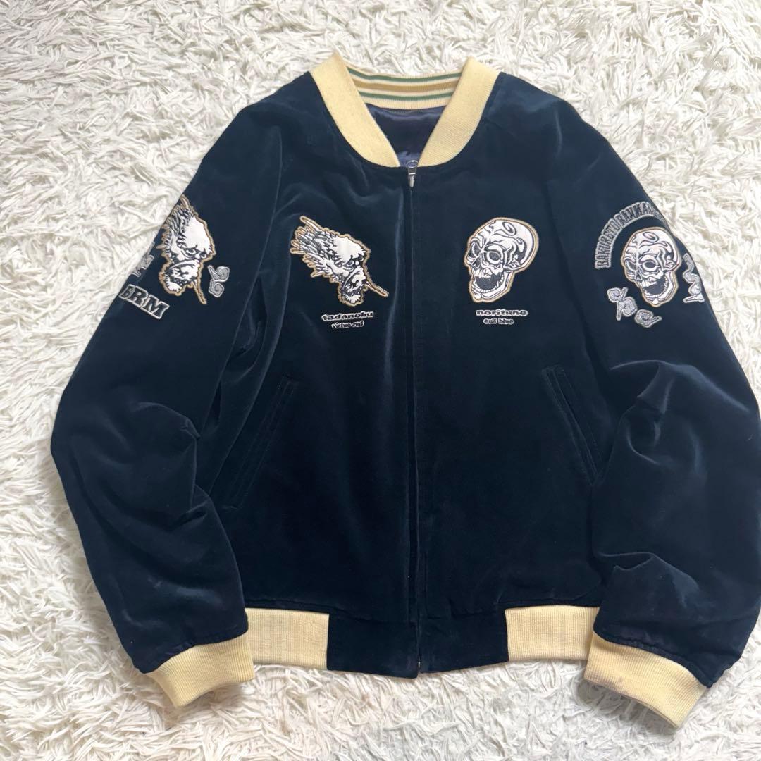 【希少】爆裂爛漫娘　スカジャン 碁盤忠信 別珍　ベロア　リバーシブル　40