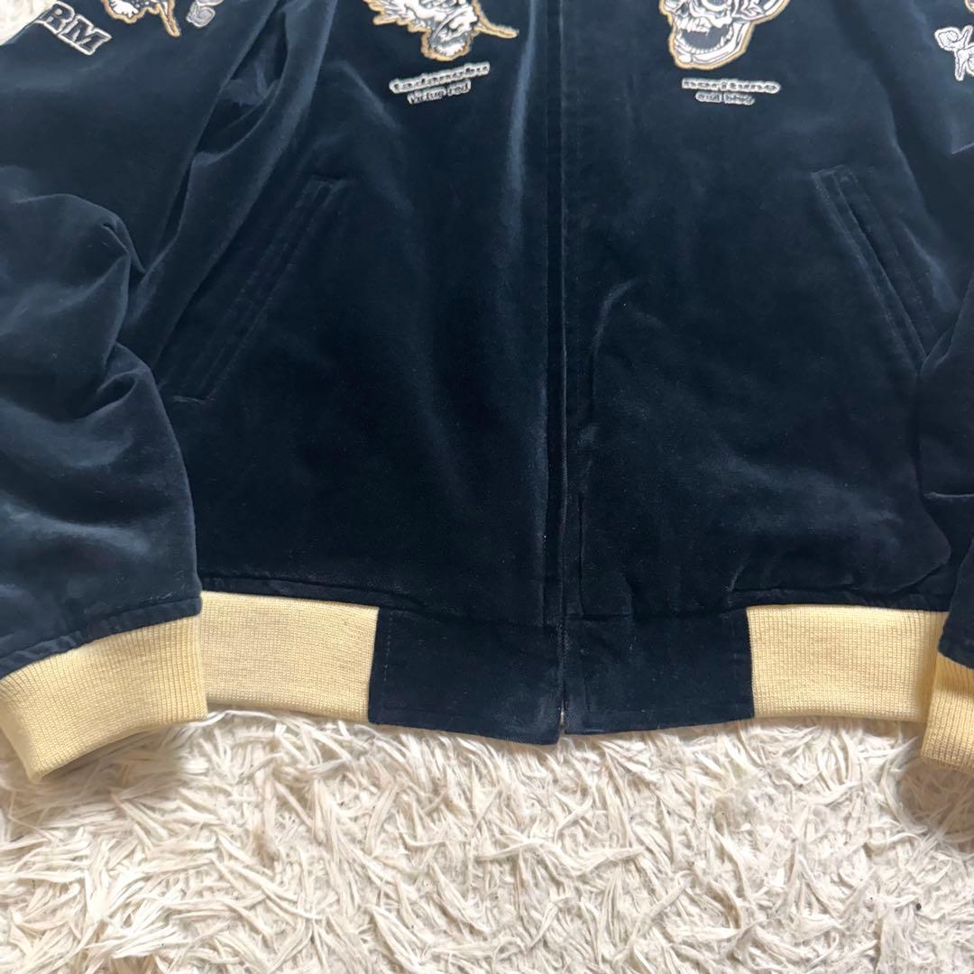 【希少】爆裂爛漫娘　スカジャン 碁盤忠信 別珍　ベロア　リバーシブル　40