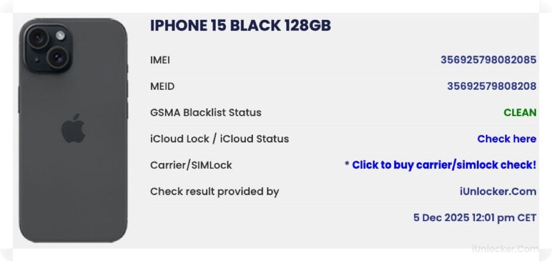 iPhone15 Black 128GB 箱無し 本体のみ