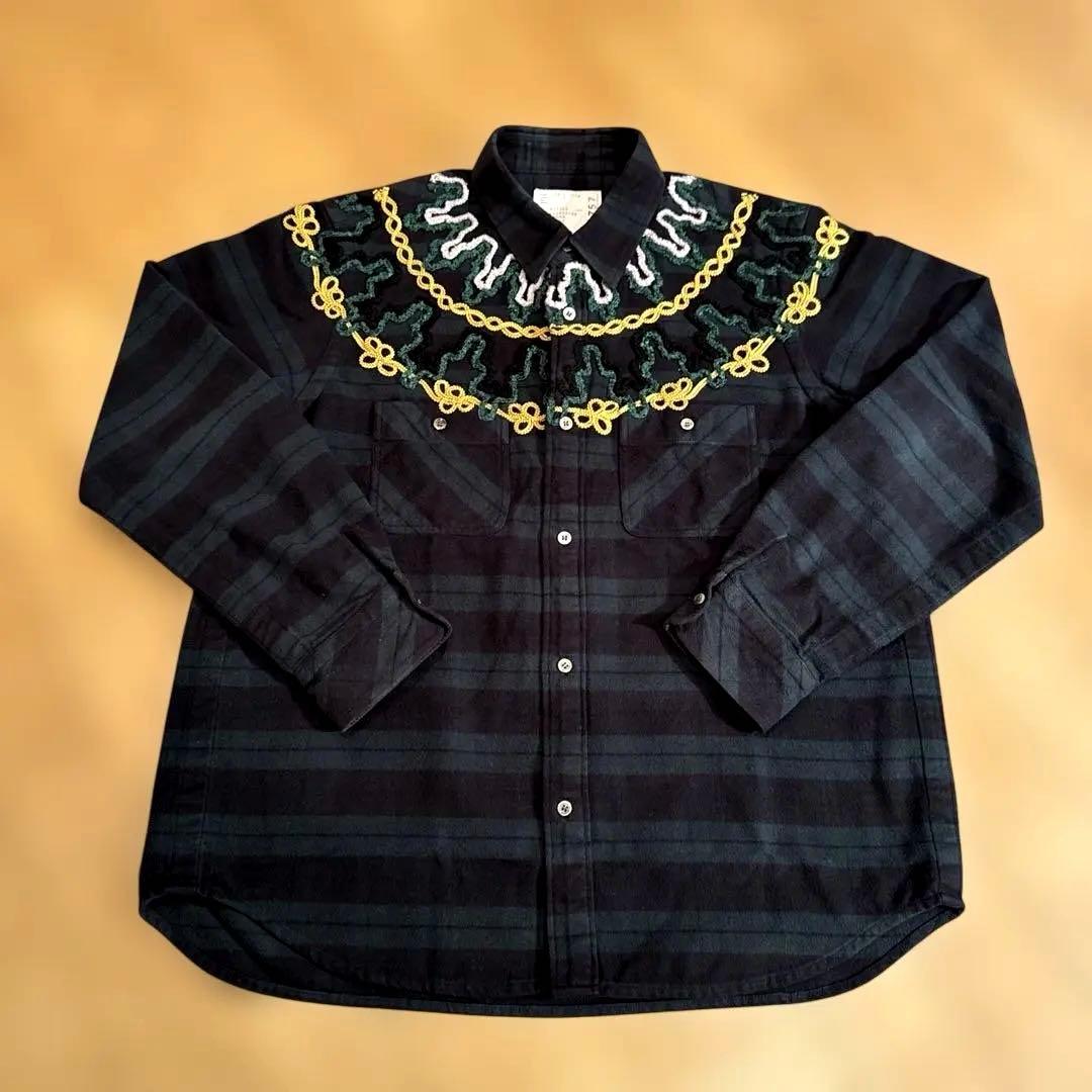 sacai 18AW シャツ 刺繍 ブラックウォッチ