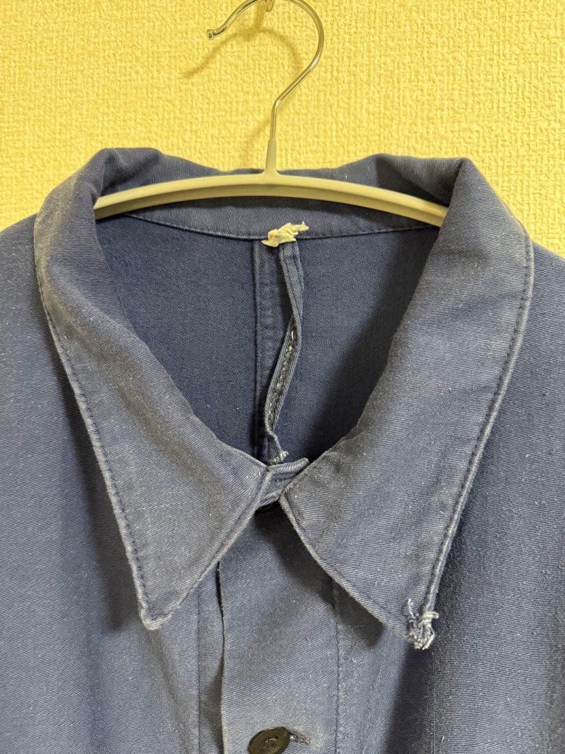 80s–90s Unknownフレンチ モールスキン ワークジャケット ブルー