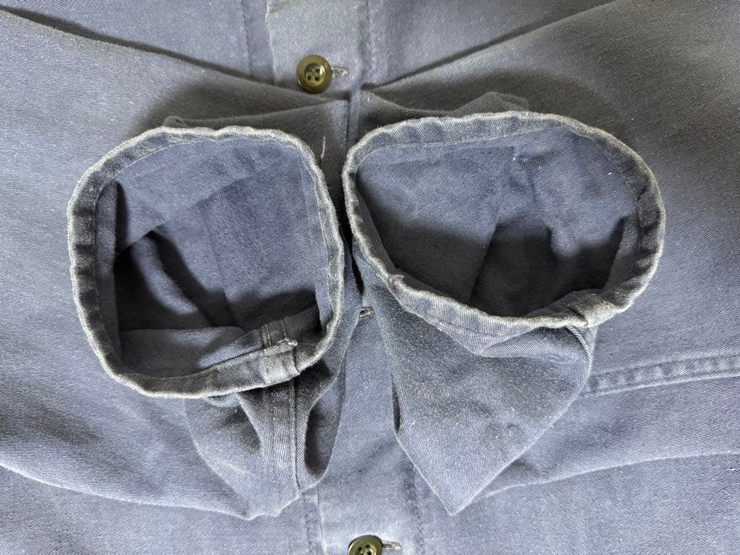 80s–90s Unknownフレンチ モールスキン ワークジャケット ブルー