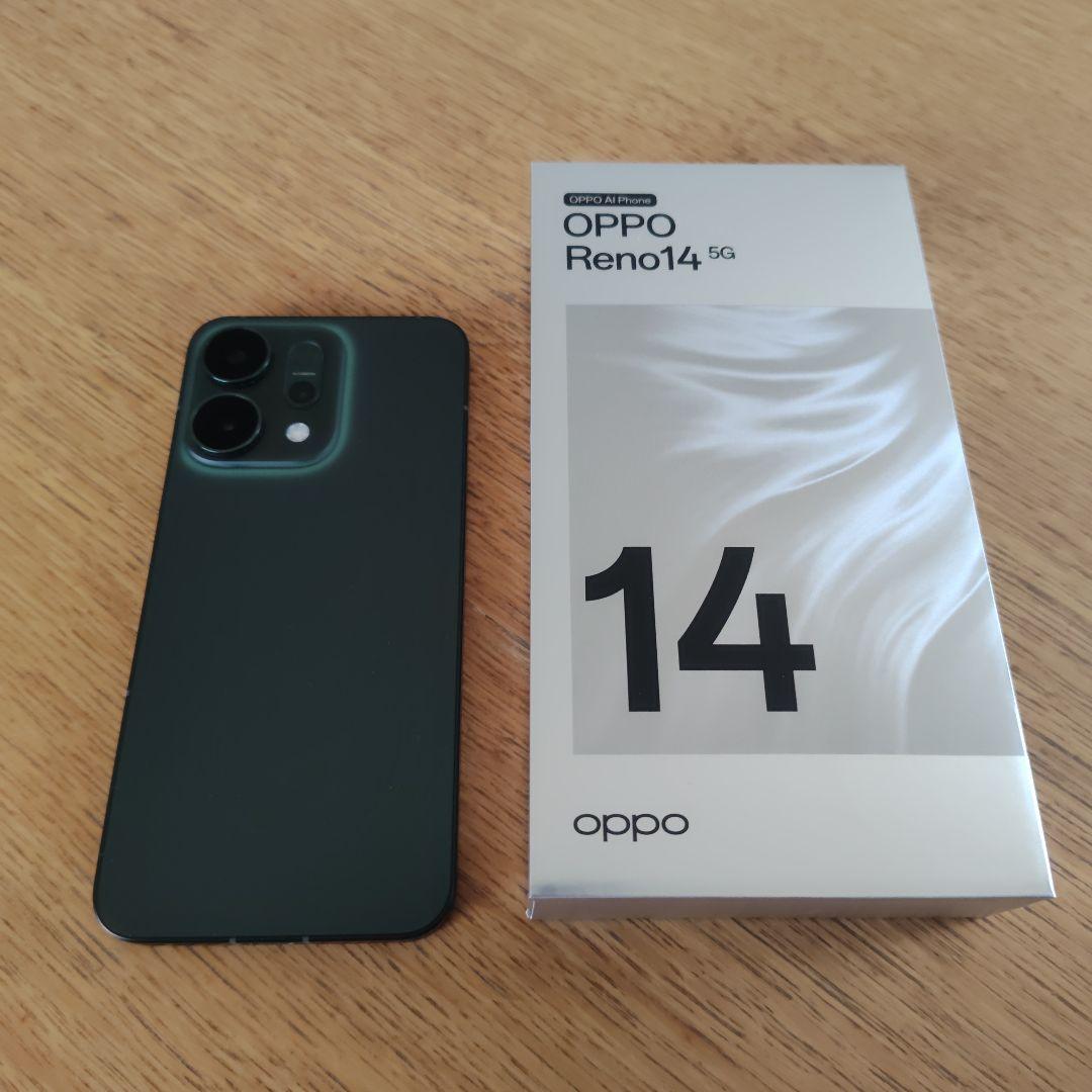 OPPO Reno14 5G ルミナスグリーン　本体　スマホ