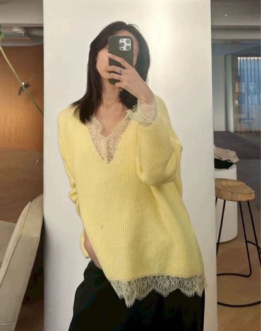 【searoomlynn 】Eye Lash Laceニットトップス