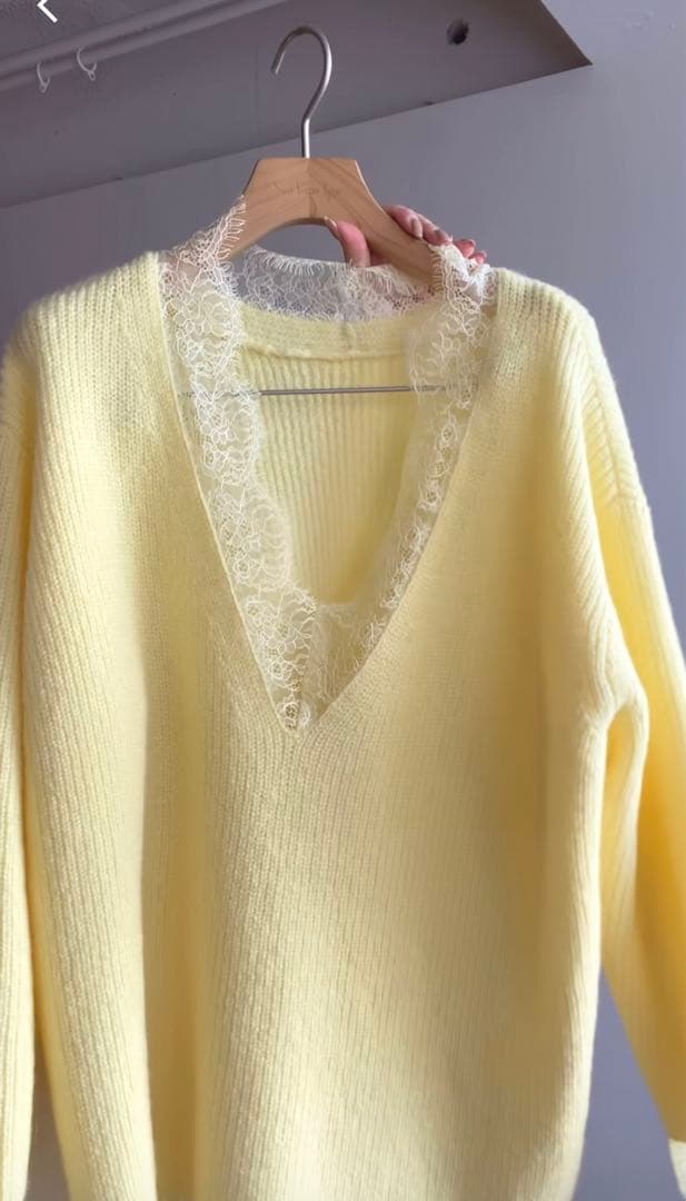 【searoomlynn 】Eye Lash Laceニットトップス