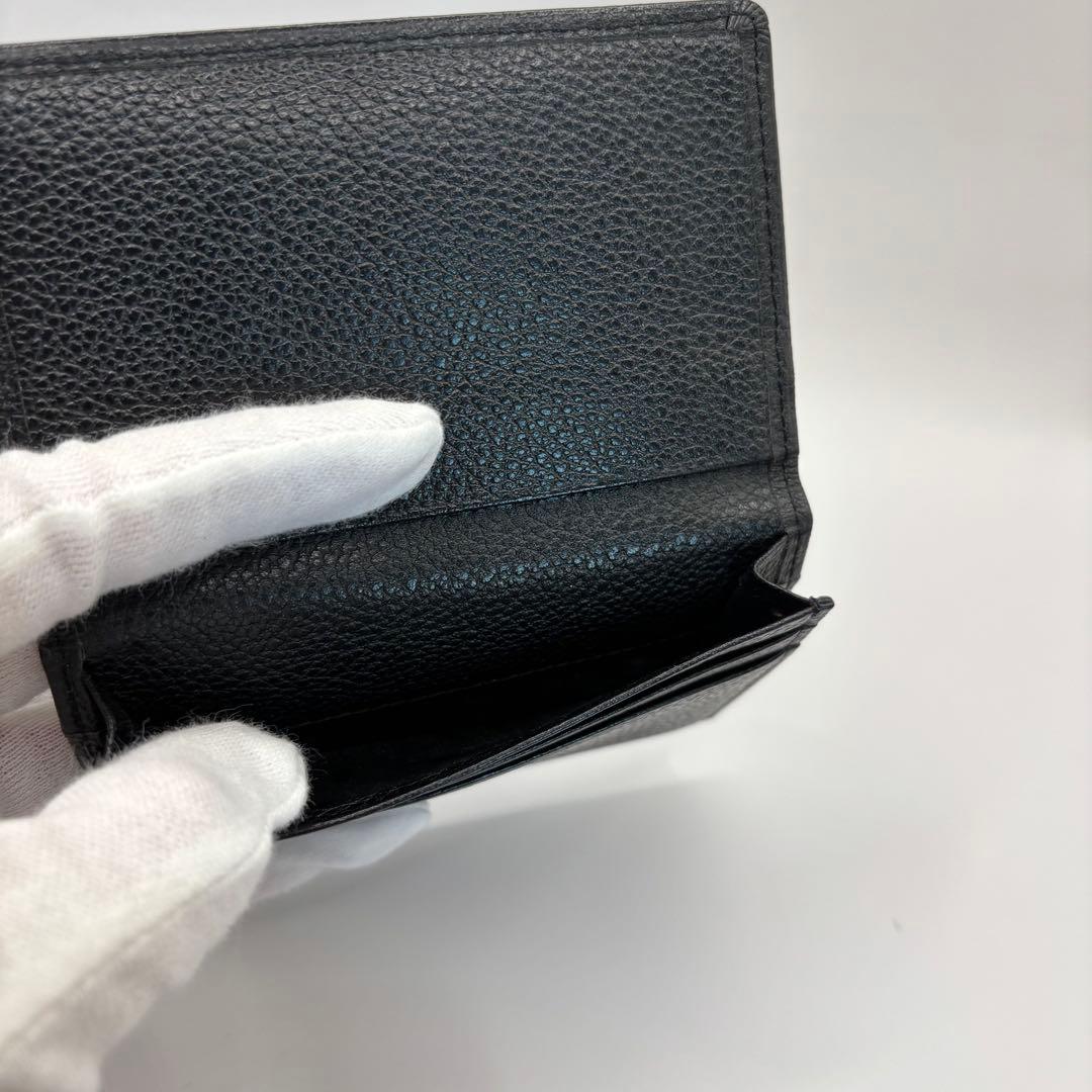 yves saint laurent 名刺入れ　カードケース　ブラック　型押し