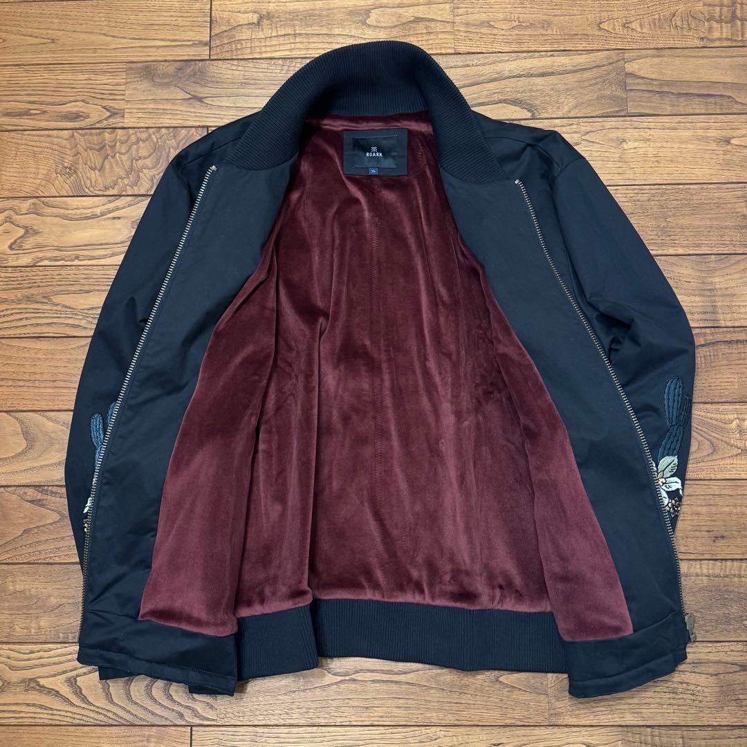 ROARK ボンバージャケット 刺繍 ブラック XLサイズ