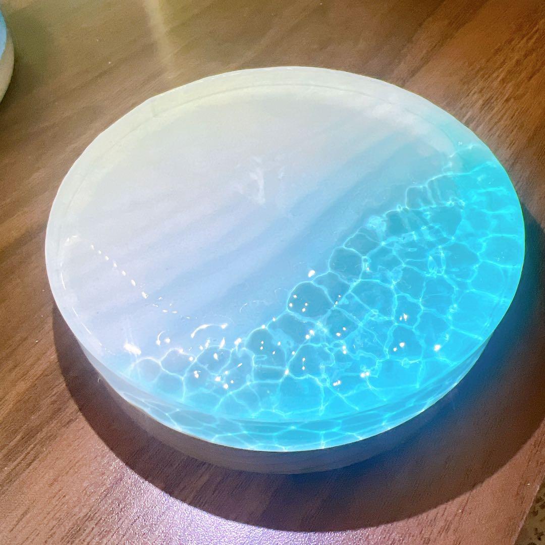 【波紋アート⑳】レジンアート／15cmまる型／枠なし