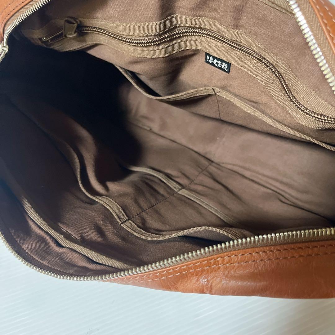 【美品】海老名鞄　メッセンジャーバッグ　キャメル　ショルダー