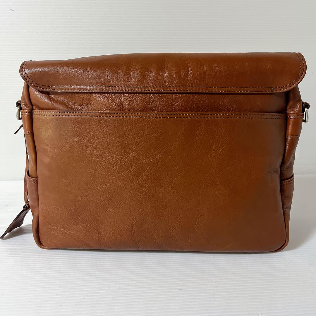 【美品】海老名鞄　メッセンジャーバッグ　キャメル　ショルダー